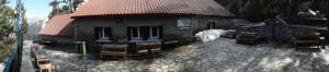 Courtyard of Spilios Agapitos Refuge on Mount Olympus