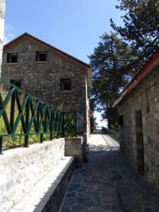Walkway Between Buildings at Spilios Agapitos Refuge