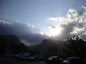 Sunset Over Mount Olympus from Litochoro Car Park