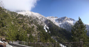 Snow-dusted Slopes of Mount Olympus