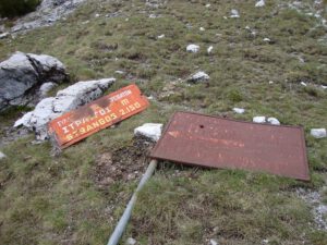Old Trail Signs for Strangos Refuge, Mount Olympus