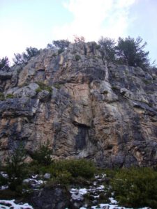 Cliff Section on the Route Between Petrostrouga and the E4 Trail