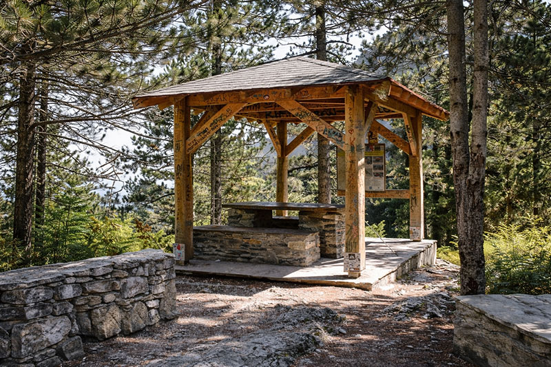 Wooden Shelter on the E4 Trail, Mount Olympus
