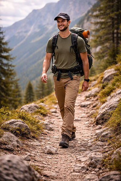 Hiker on a Mountain Trail