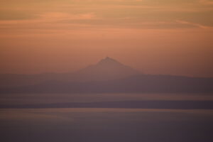 Mount Athos at Sunrise Seen from Mount Olympus