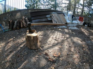 Wood Cutting Area at a Mount Olympus Refuge