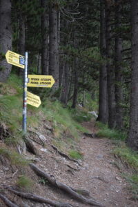 E4 Trail Sign Toward Prionia and Litochoro, Mount Olympus